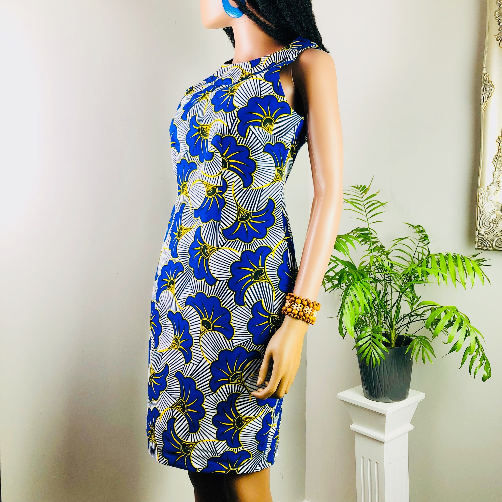Jacaranda African Ankara Print Shift Dress - Image 5