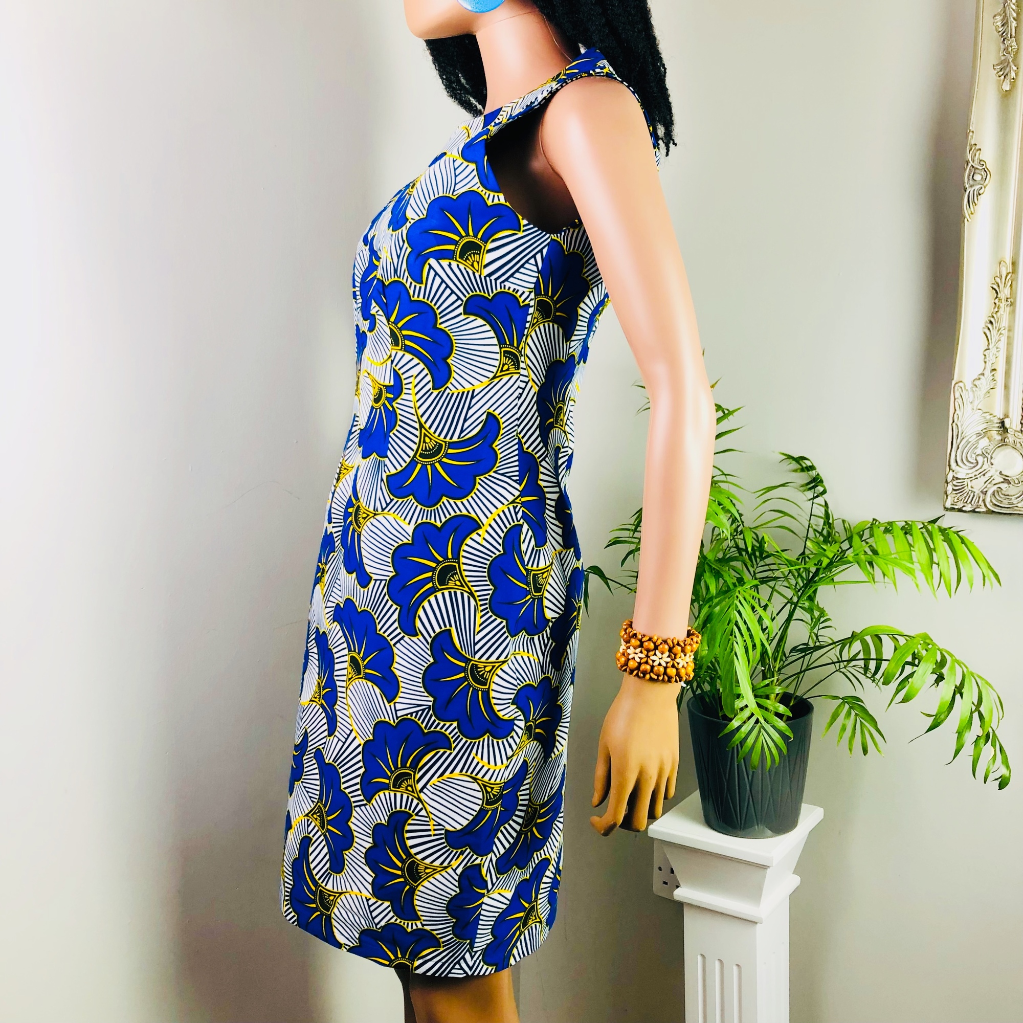 Jacaranda African Ankara Print Shift Dress - Image 3