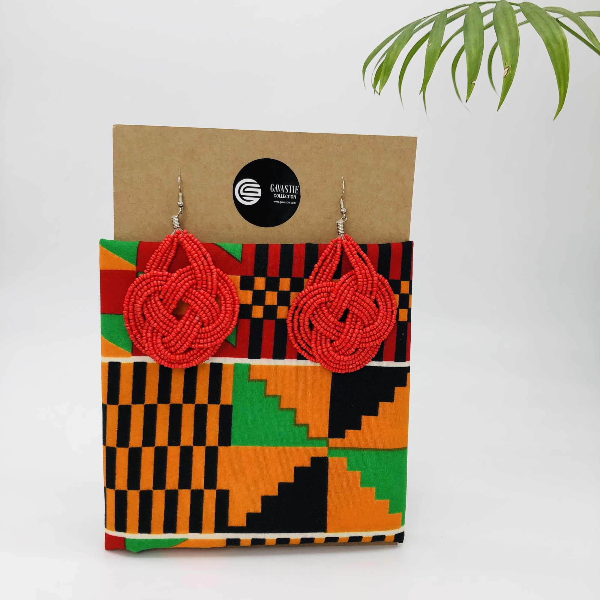 Kente African Style Colourful Headwrap Headtie with Matching Earring Set - Image 5