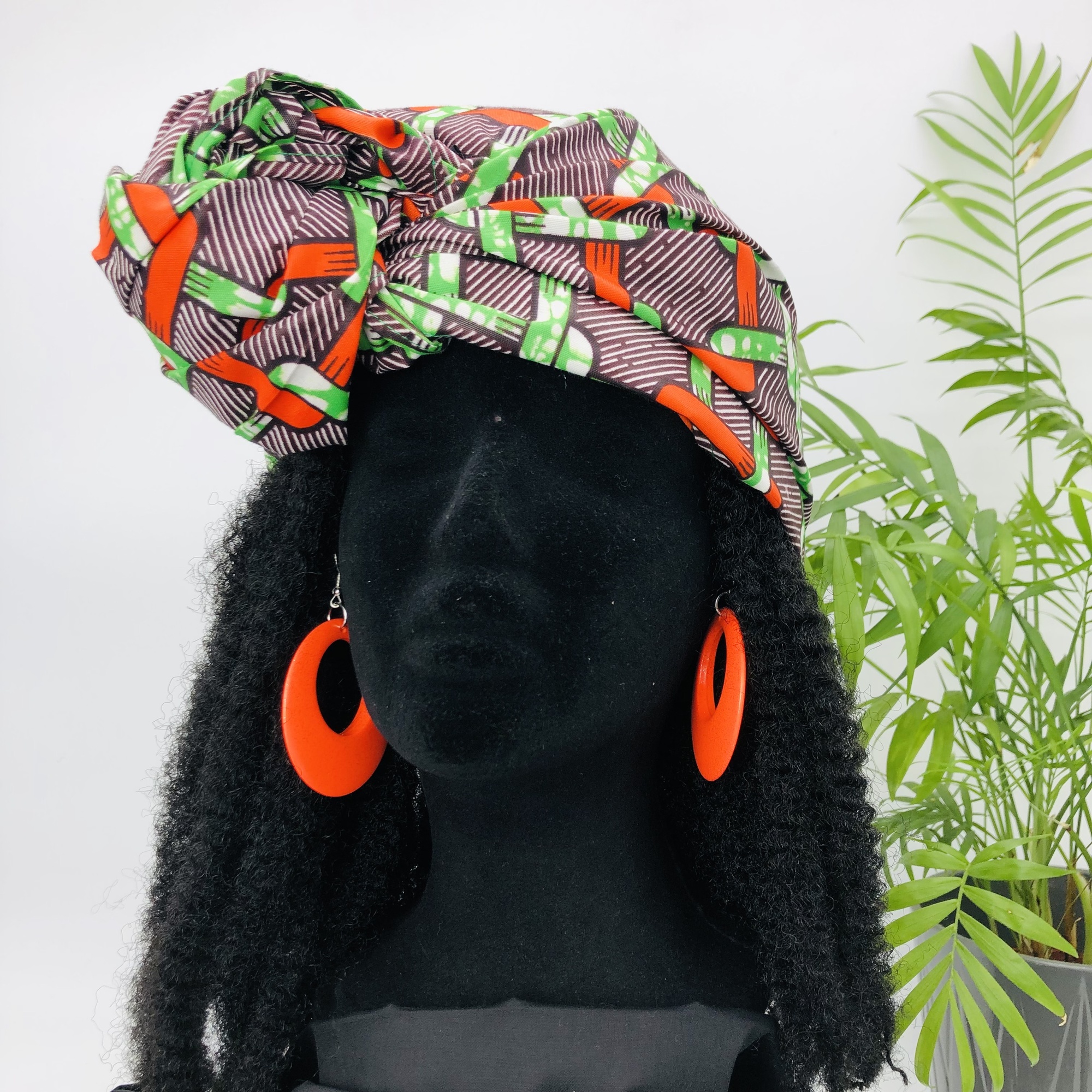 Ketani African Headwrap with Matching Earring Set - Image 5