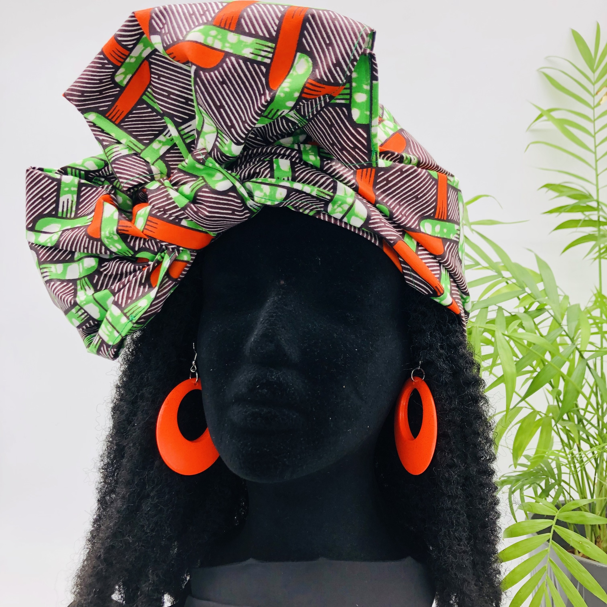 Ketani African Headwrap with Matching Earring Set