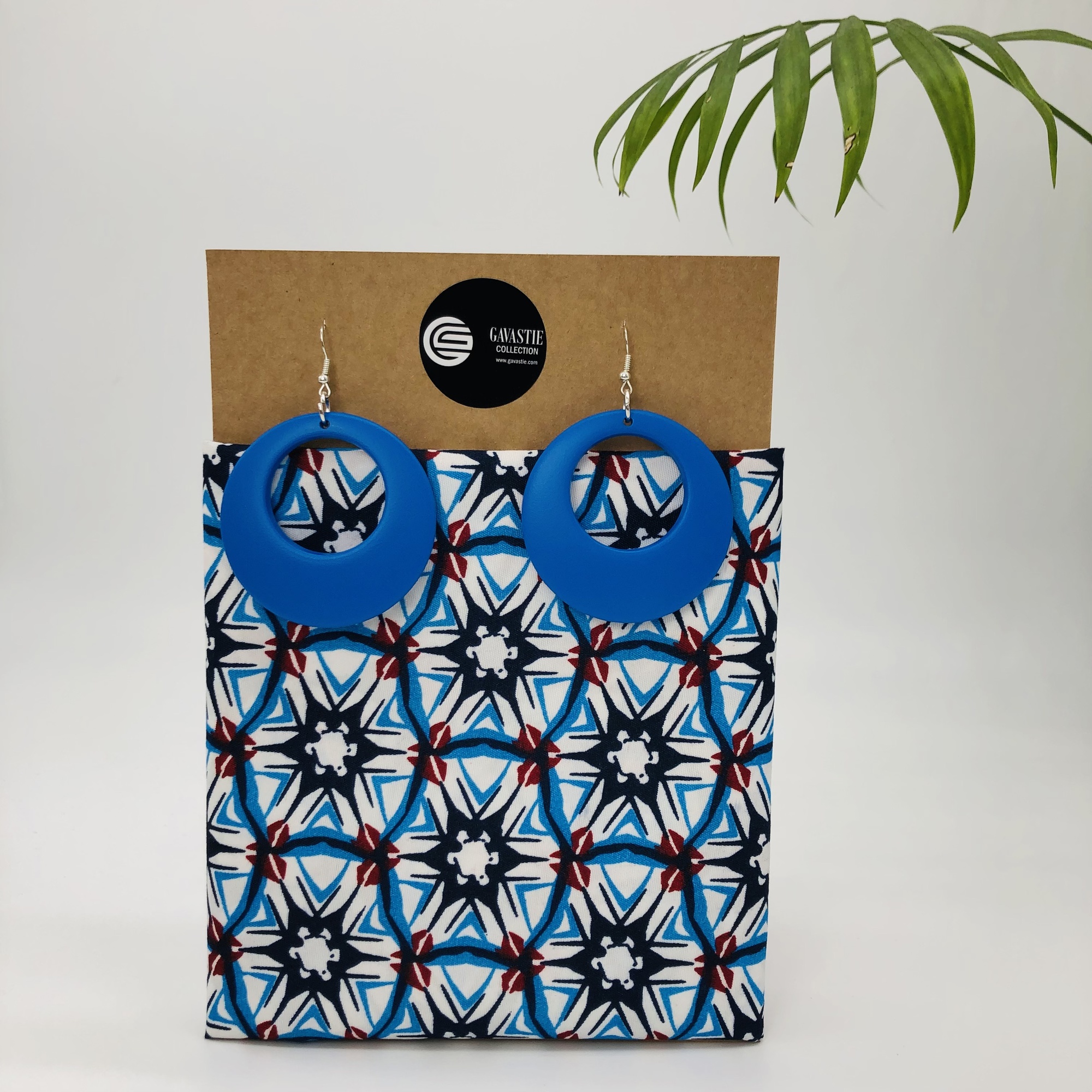 Putsoa African Style Headwrap Headtie Colourful Blue with Matching Earring Set - Image 4
