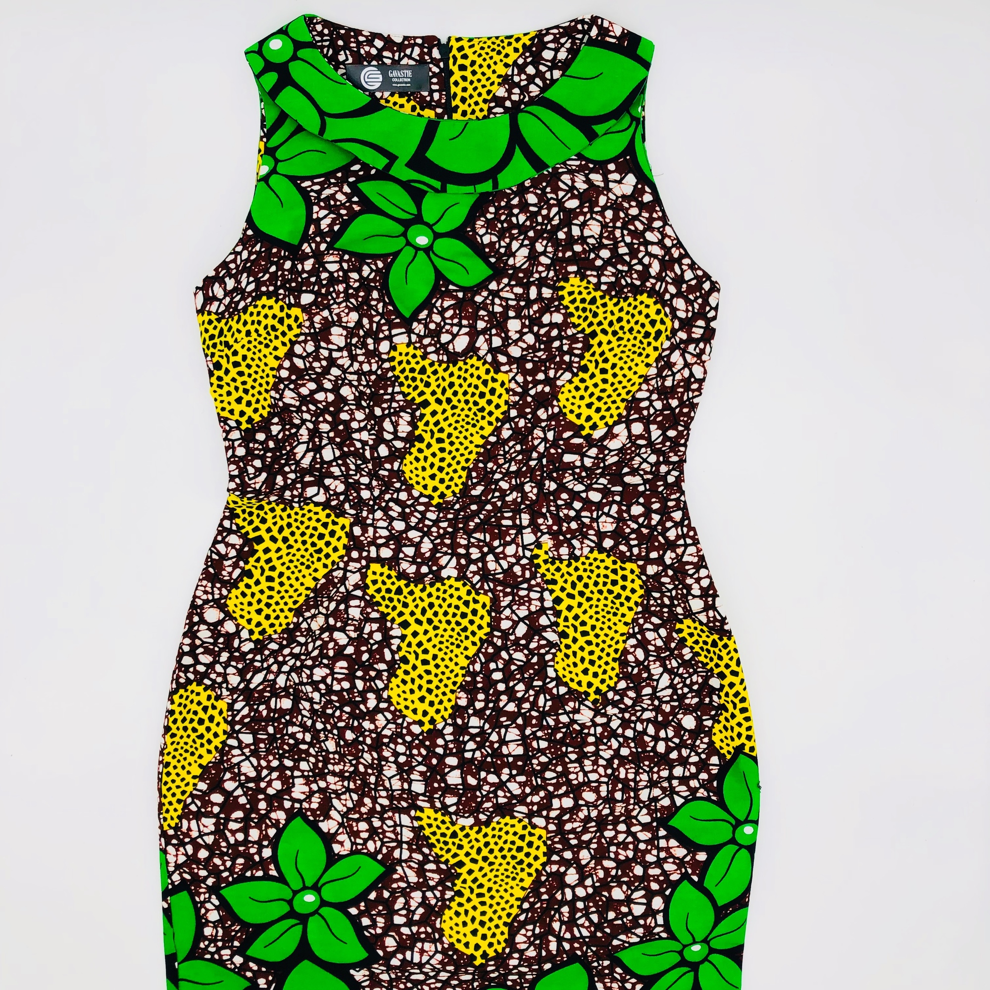Runi African Colourful Green Print Pattern Ankara Shift Dress - Image 5