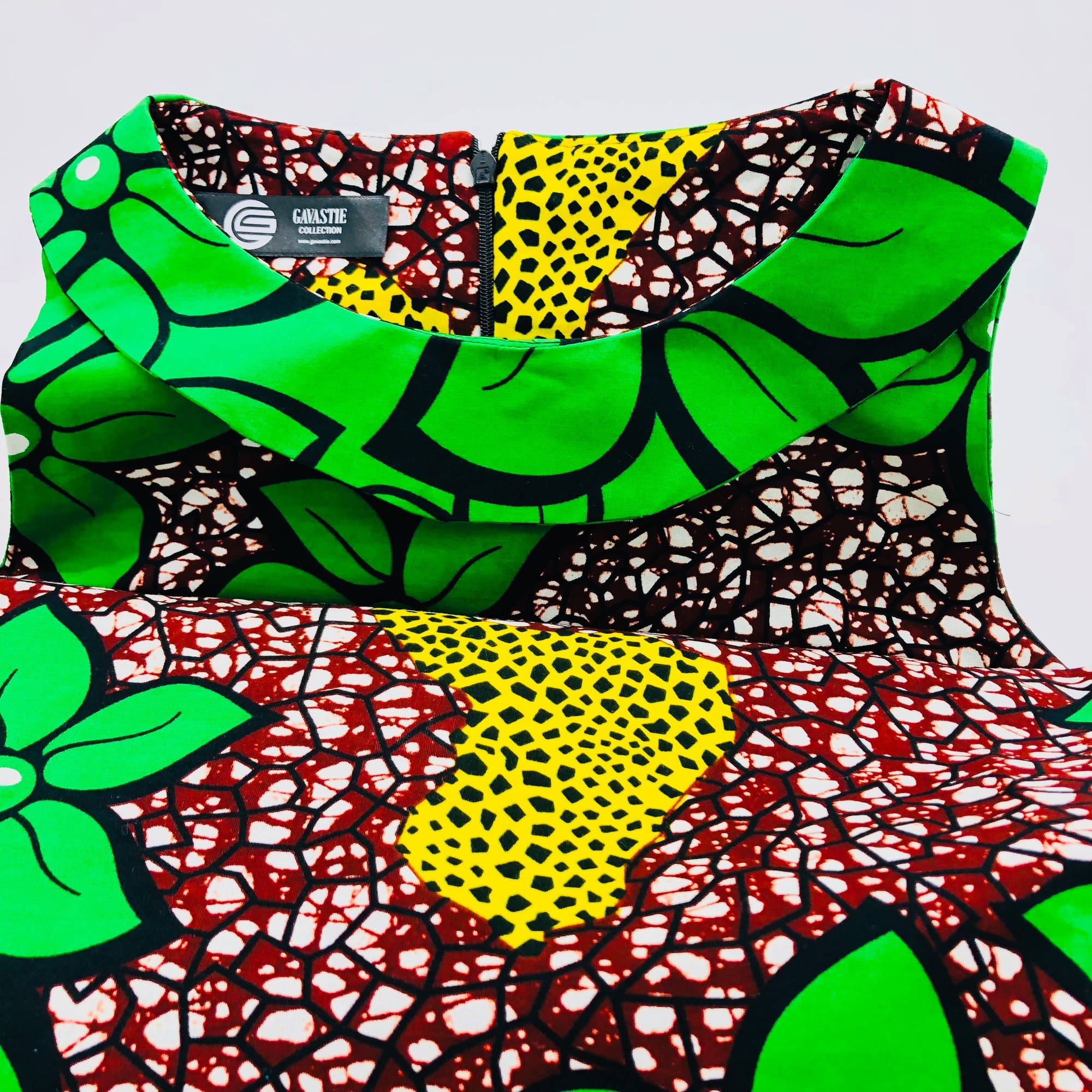 Runi African Colourful Green Print Pattern Ankara Shift Dress - Image 7