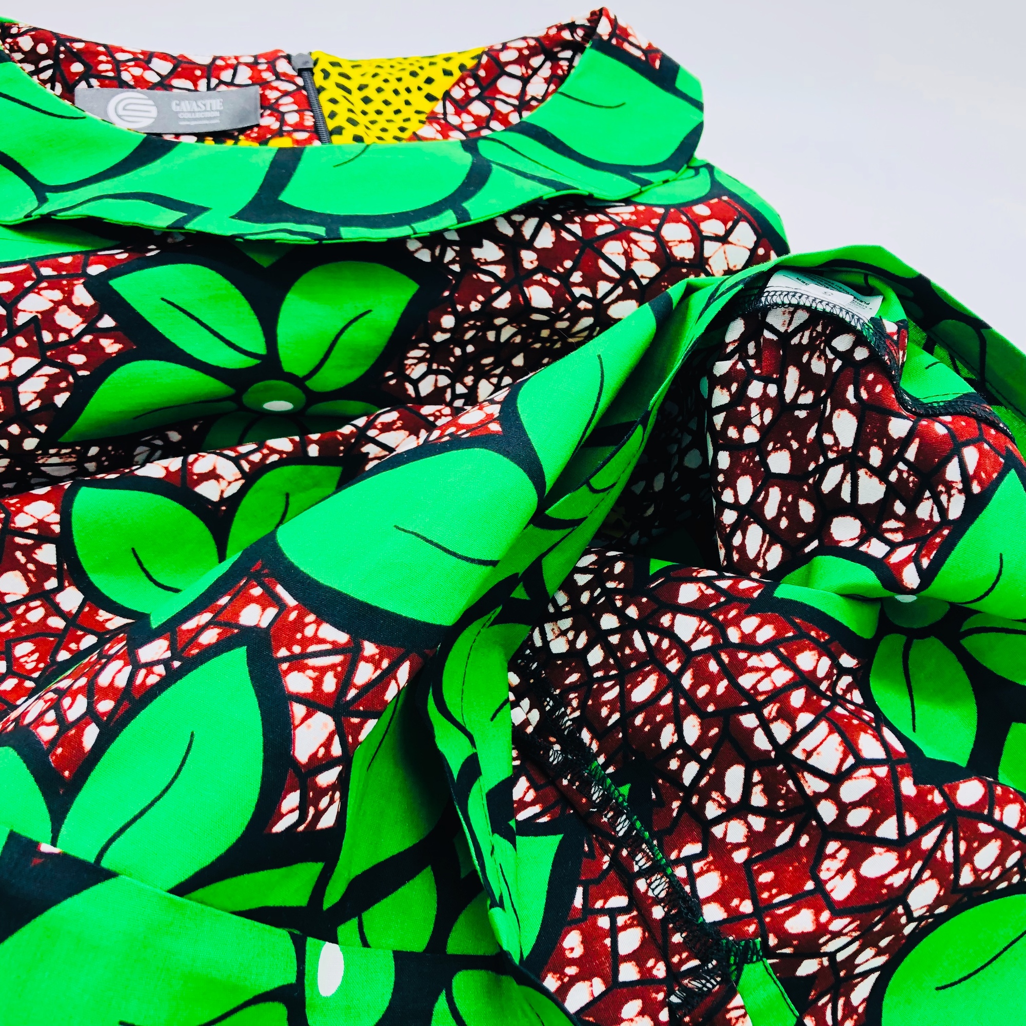 Runi African Colourful Green Print Pattern Ankara Shift Dress - Image 6