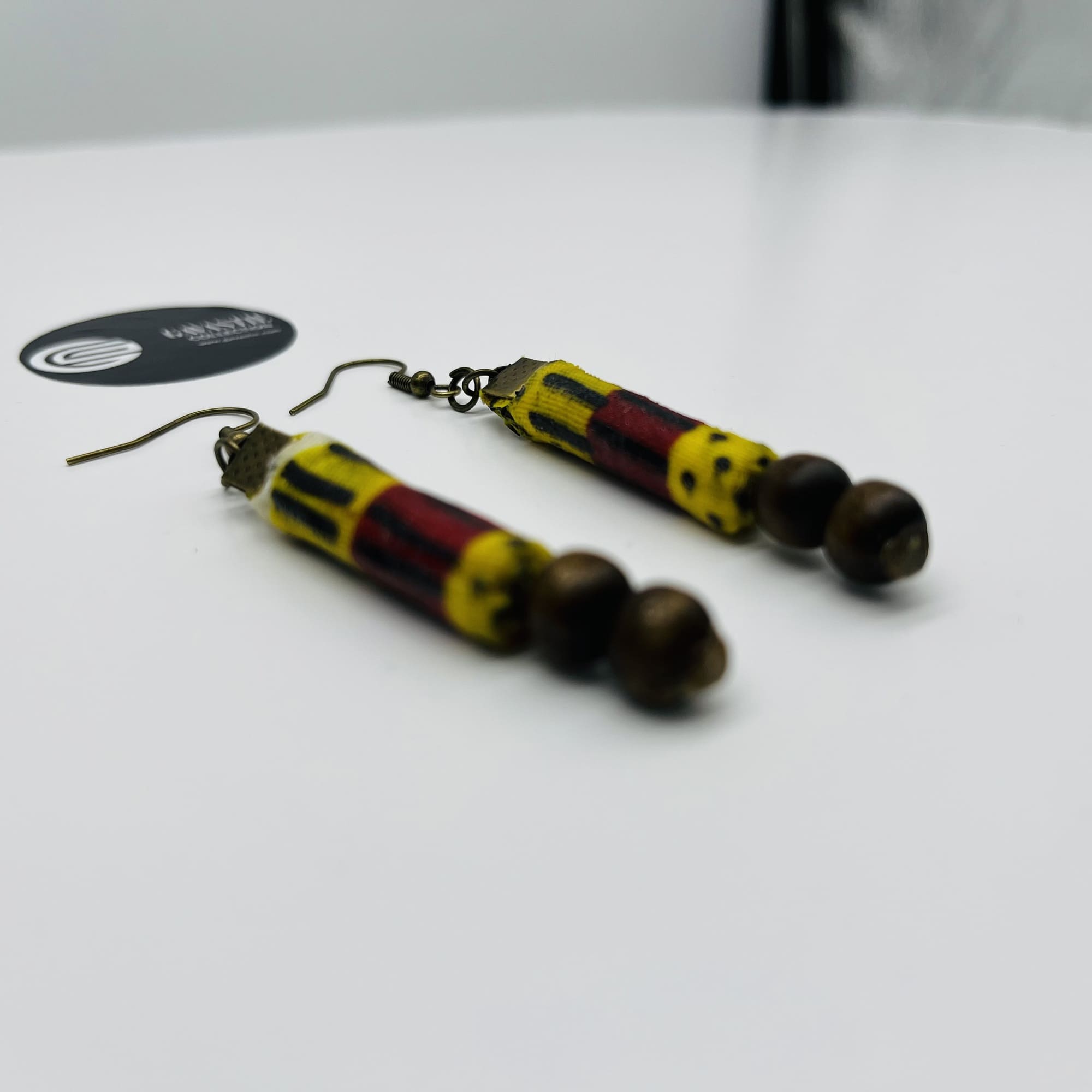 Matatu African Kente Maasai Style Boho Triple Layer Necklace Neck-ring with Matching Earrings - Image 2