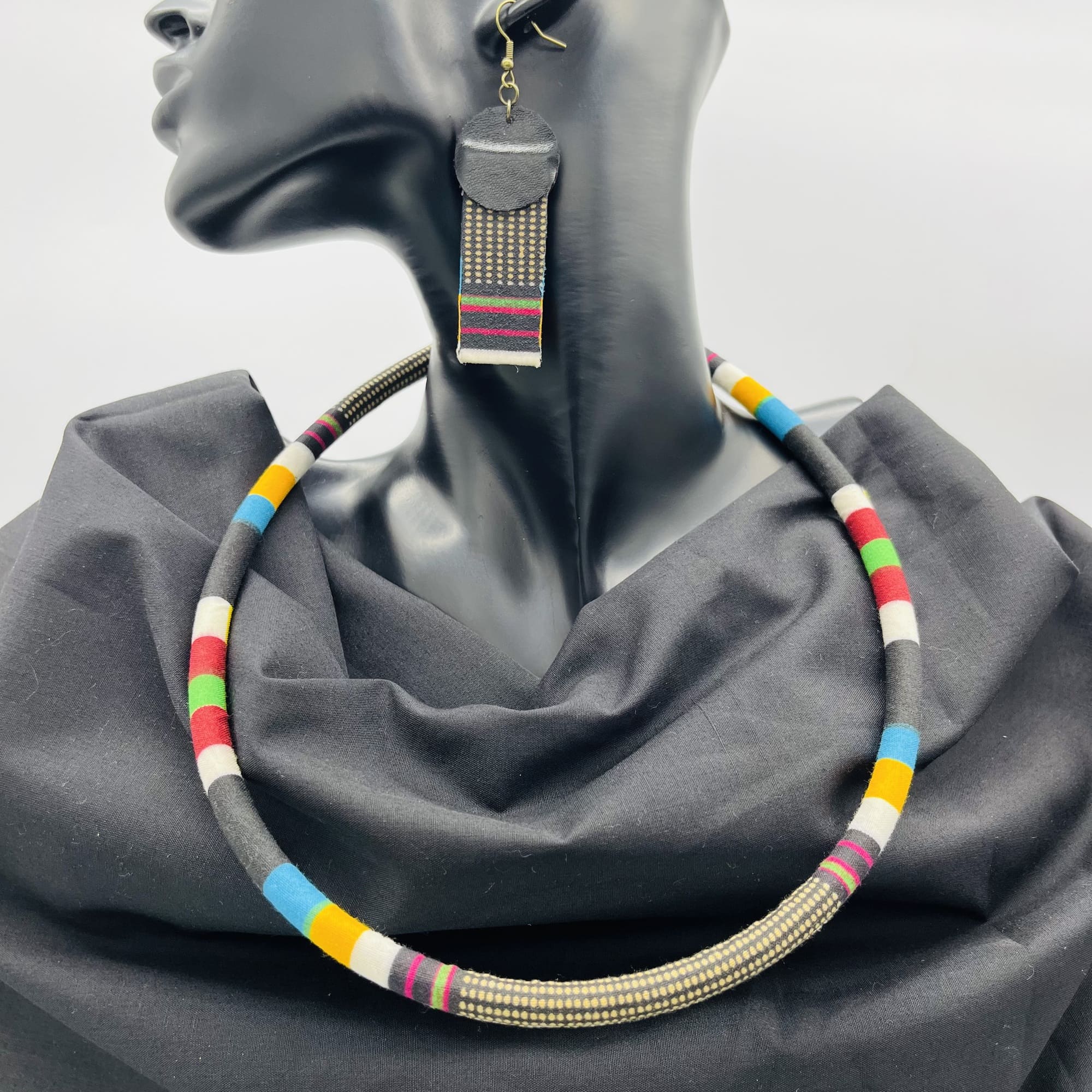 uNkwenkwezi African Maasai Style Boho Necklace/Headband Neck-ring with Matching Earrings - Image 4