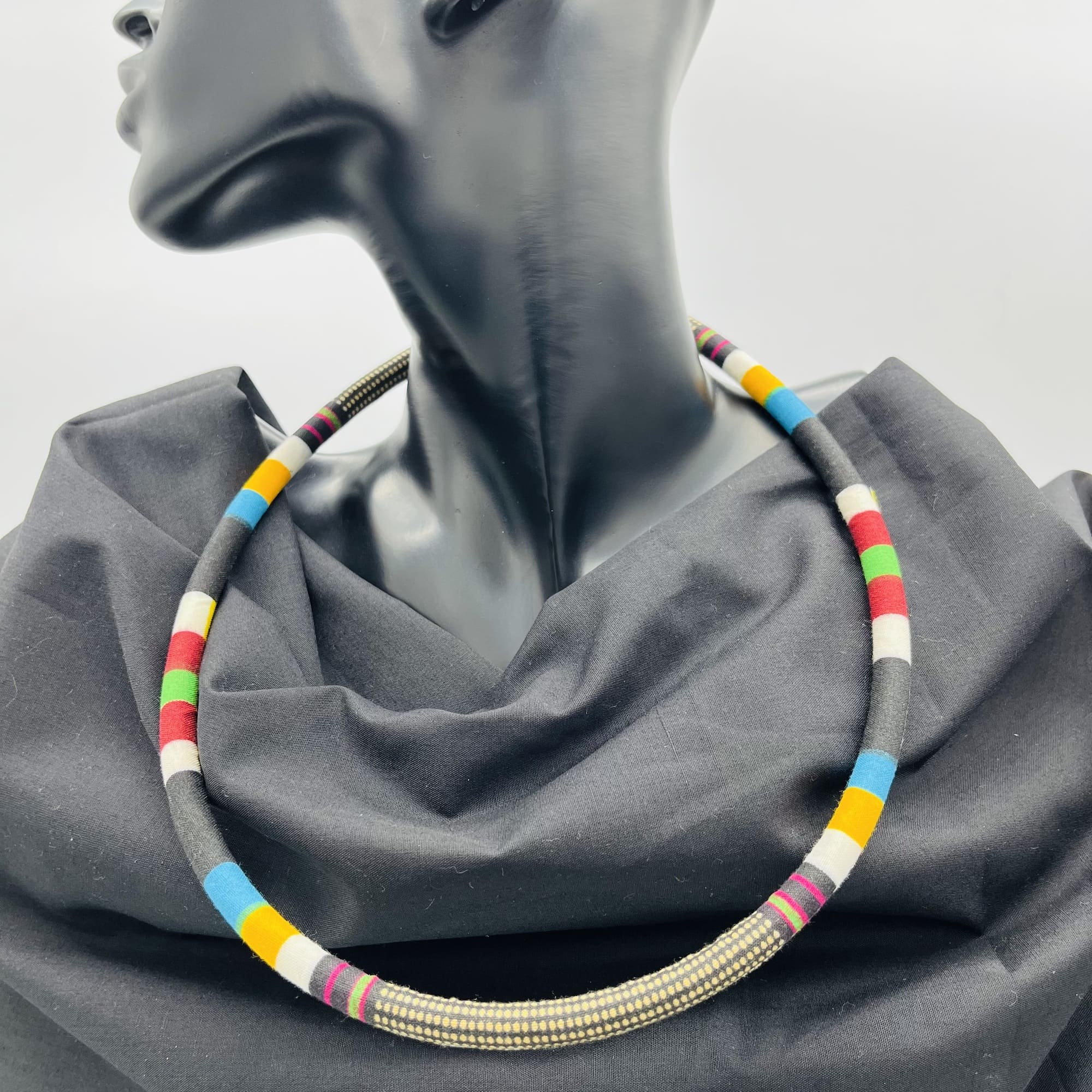 uNkwenkwezi African Maasai Style Boho Necklace/Headband Neck-ring with Matching Earrings - Image 8
