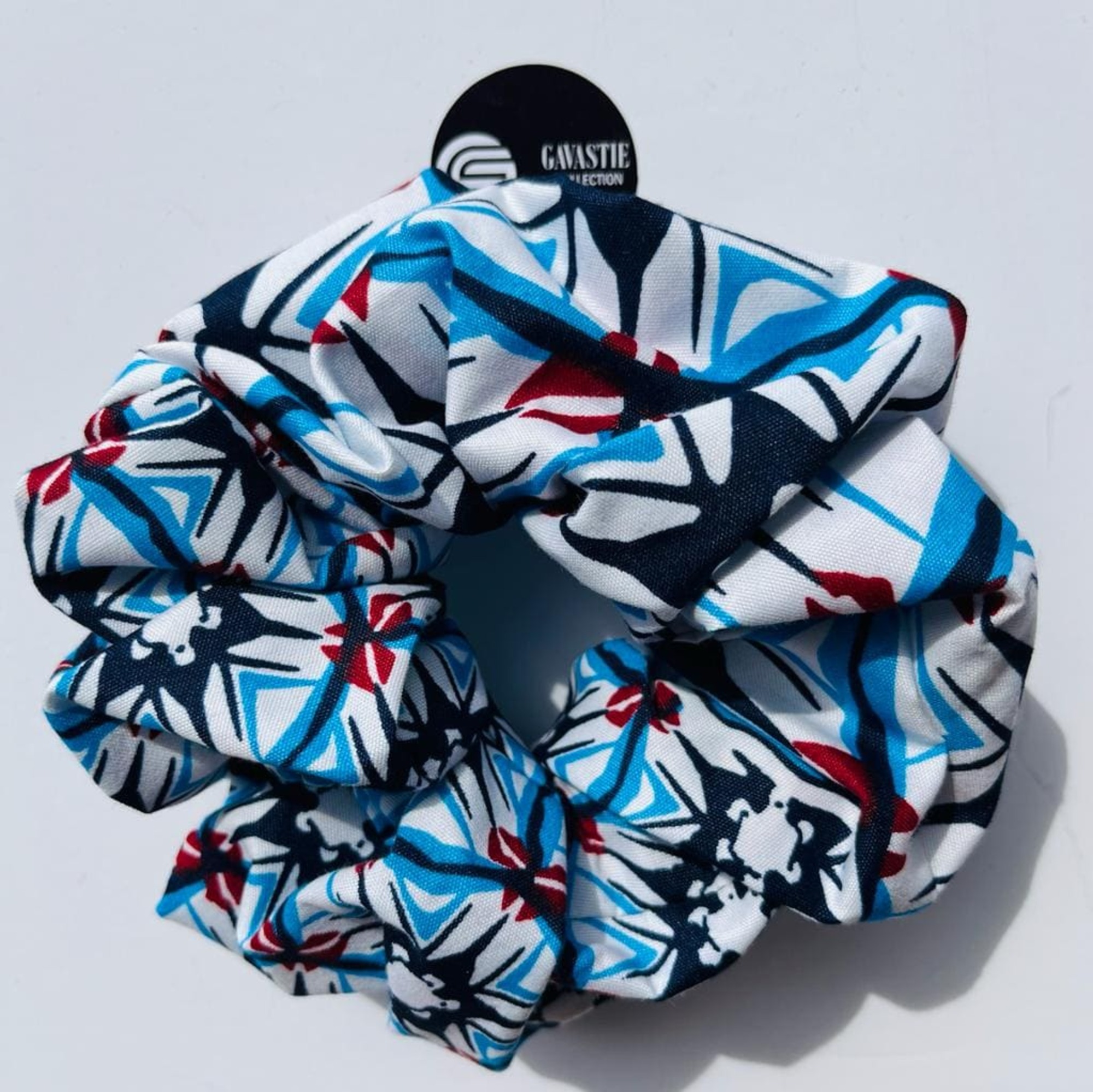 Scrunchie Jumbo XL Putsoa Blue African Print colourful
