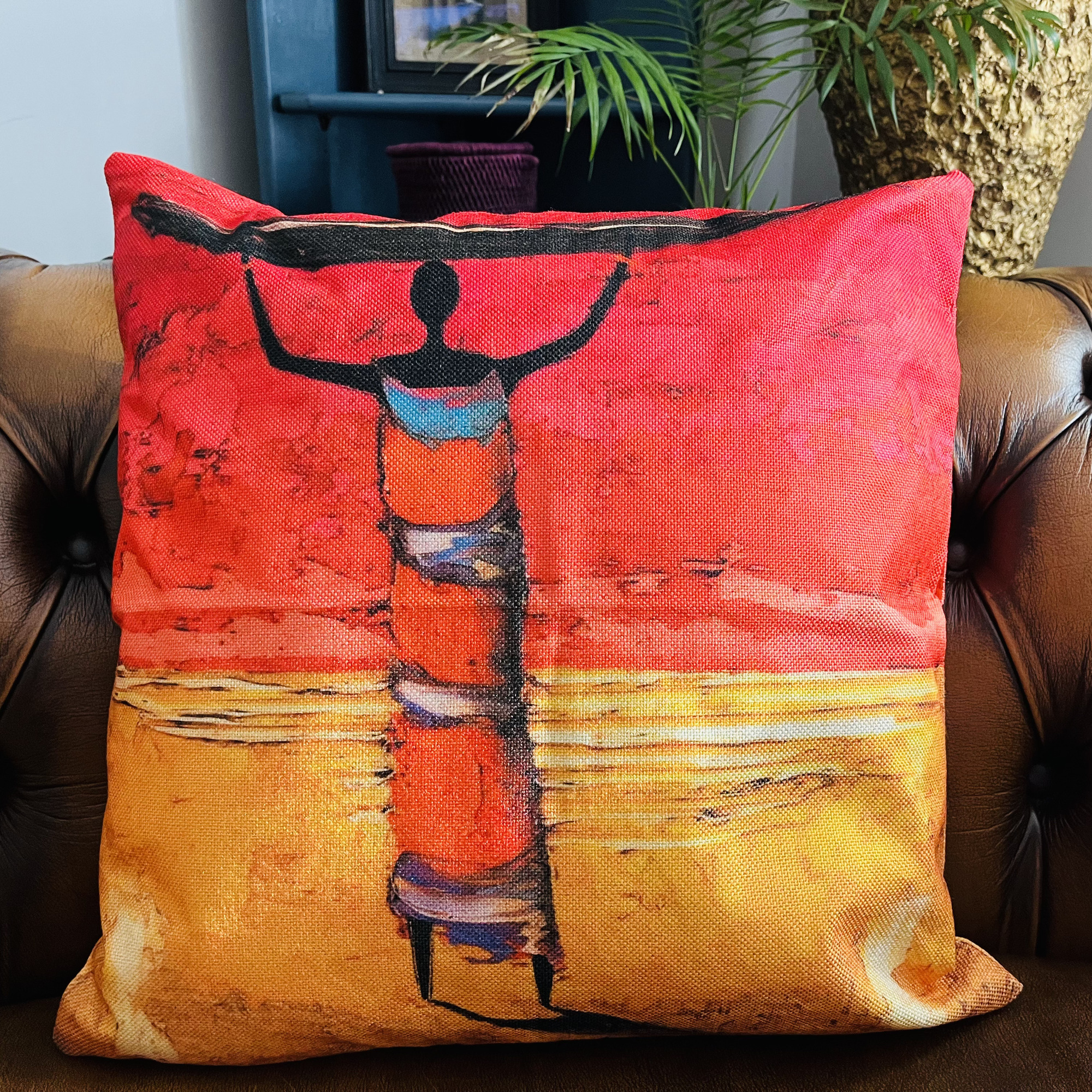 Kubeba African Pattern Watercolour Tribal Ethnic Colourful Boho Cushion - Image 5