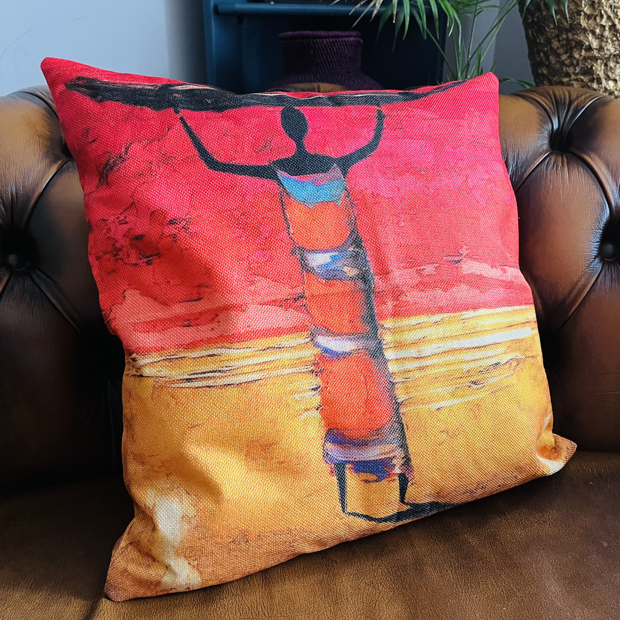 Kubeba African Pattern Watercolour Tribal Ethnic Colourful Boho Cushion - Image 4