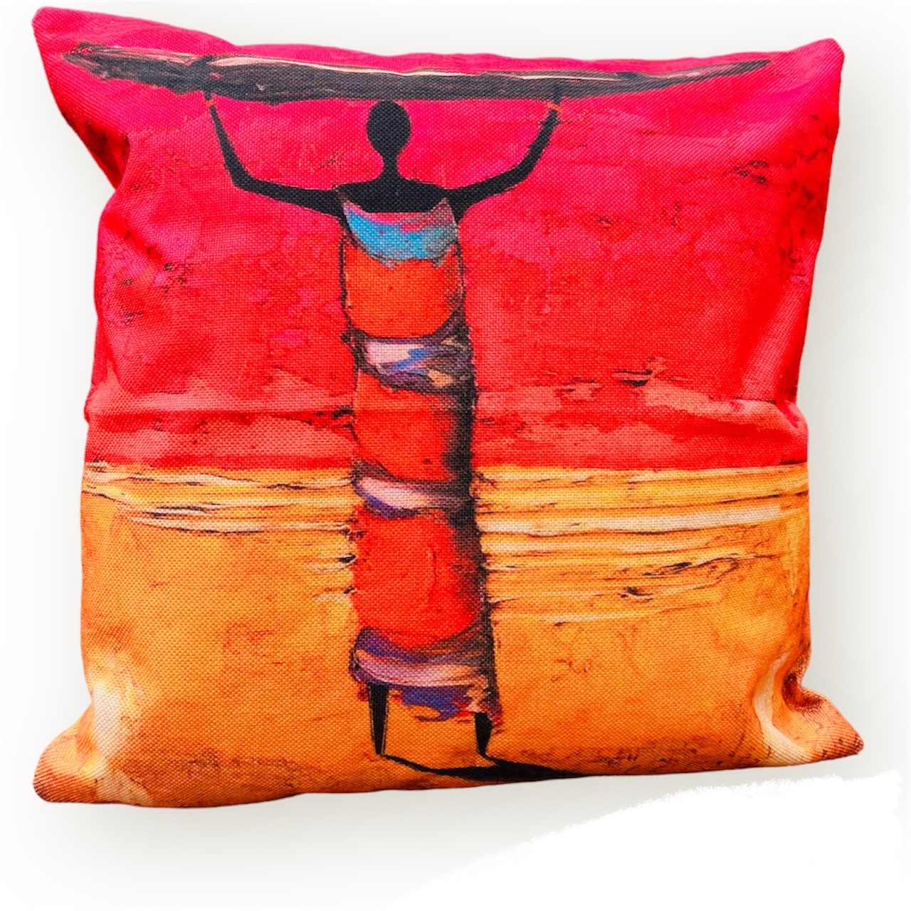 Kubeba African Pattern Watercolour Tribal Ethnic Colourful Boho Cushion