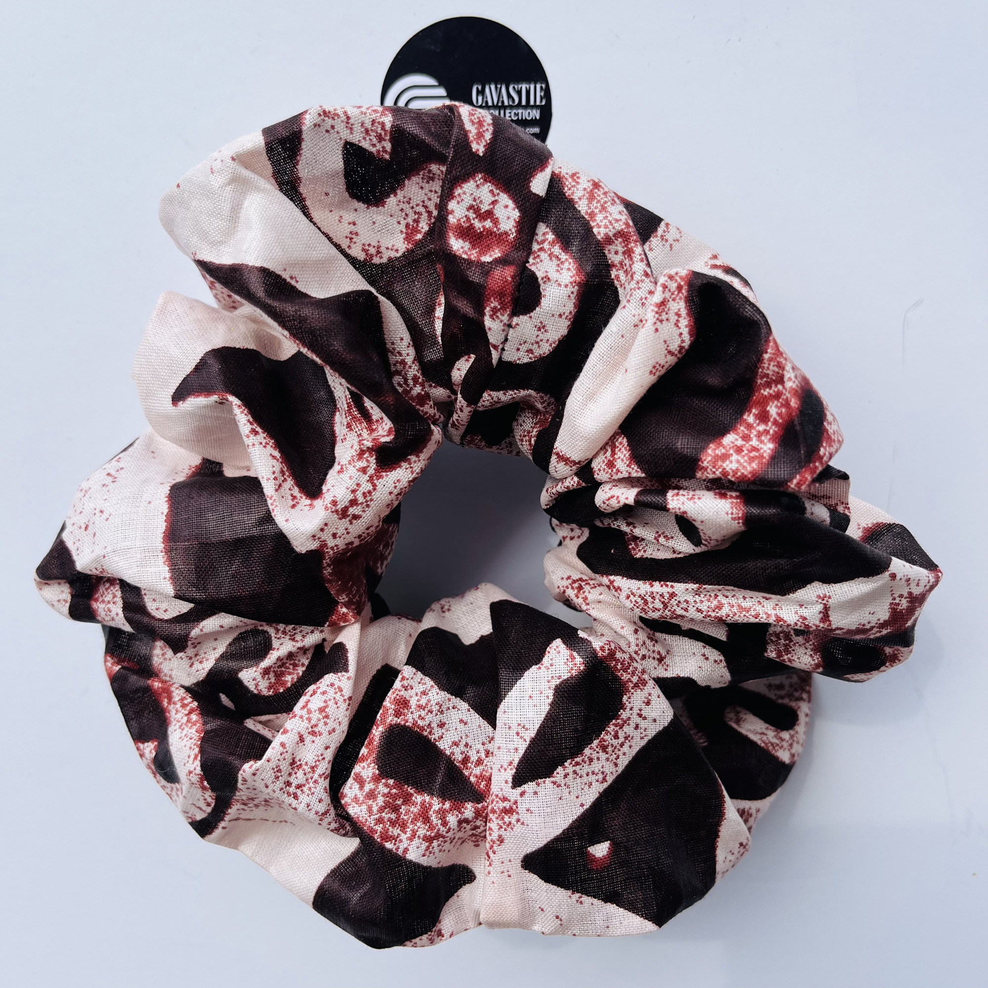 Scrunchie Jumbo XL Batik Brown Beige African Print colourful