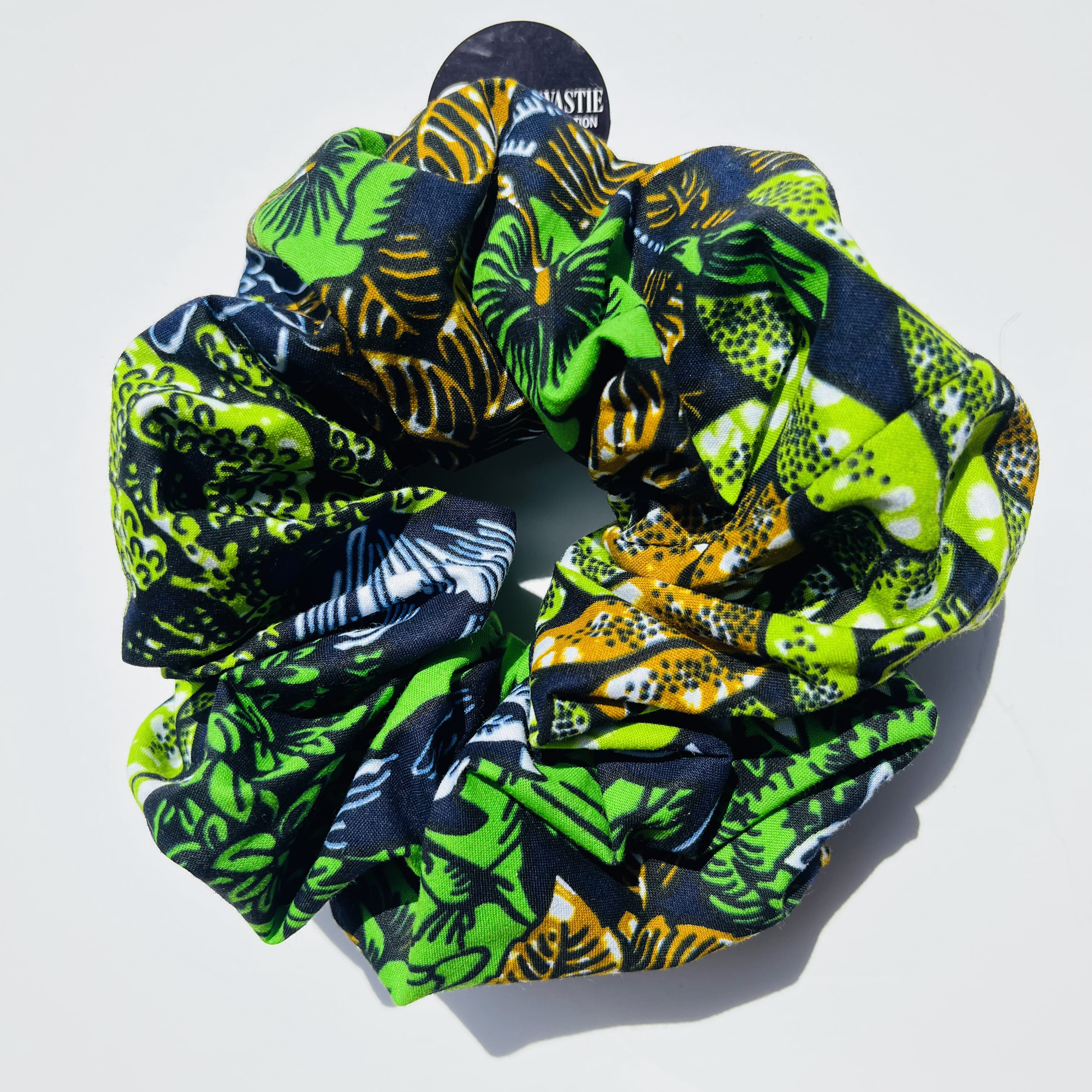 Scrunchie Jumbo XL Musha Green Black Brown African Print colourful