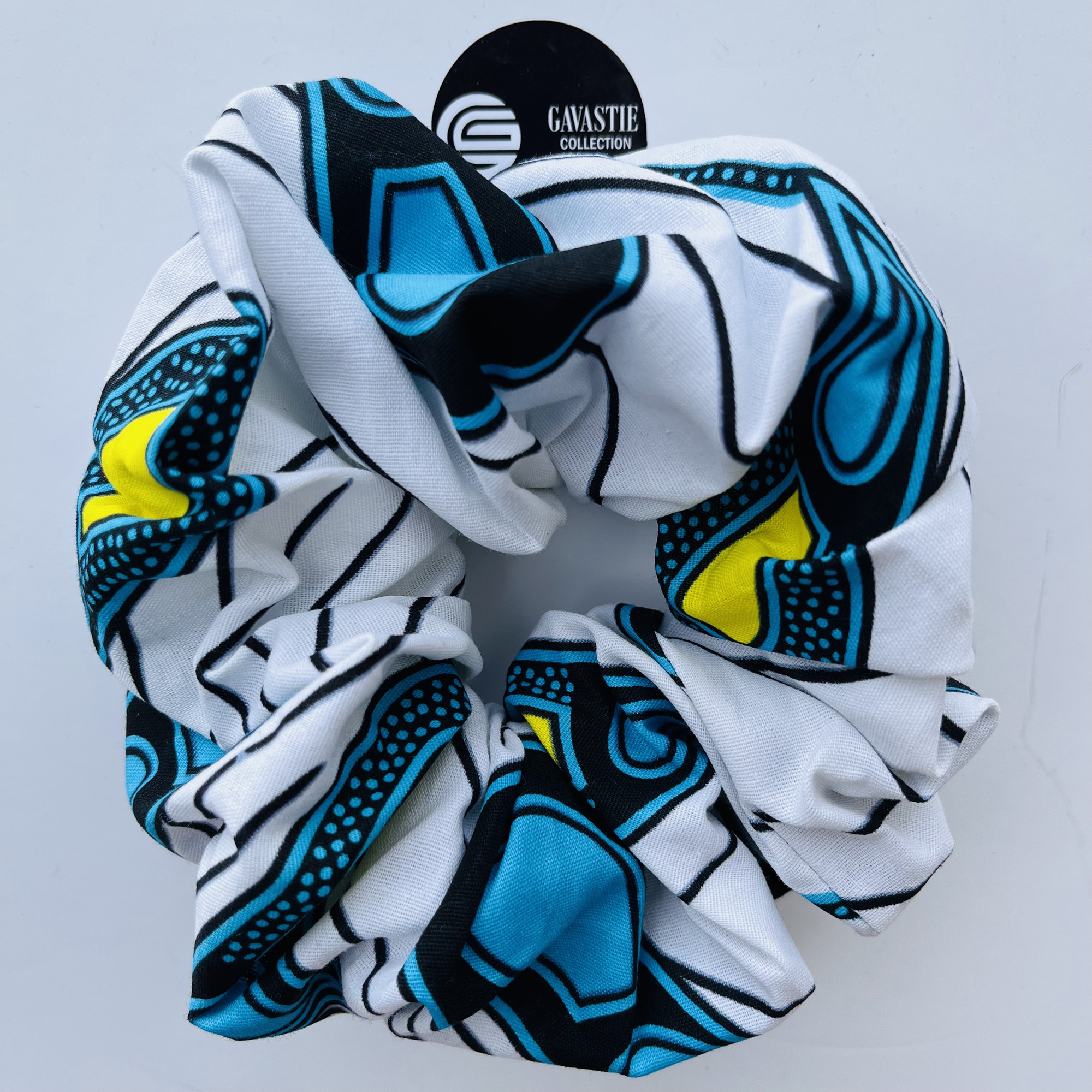 Scrunchie Jumbo XL Tausi Blue  African Print colourful