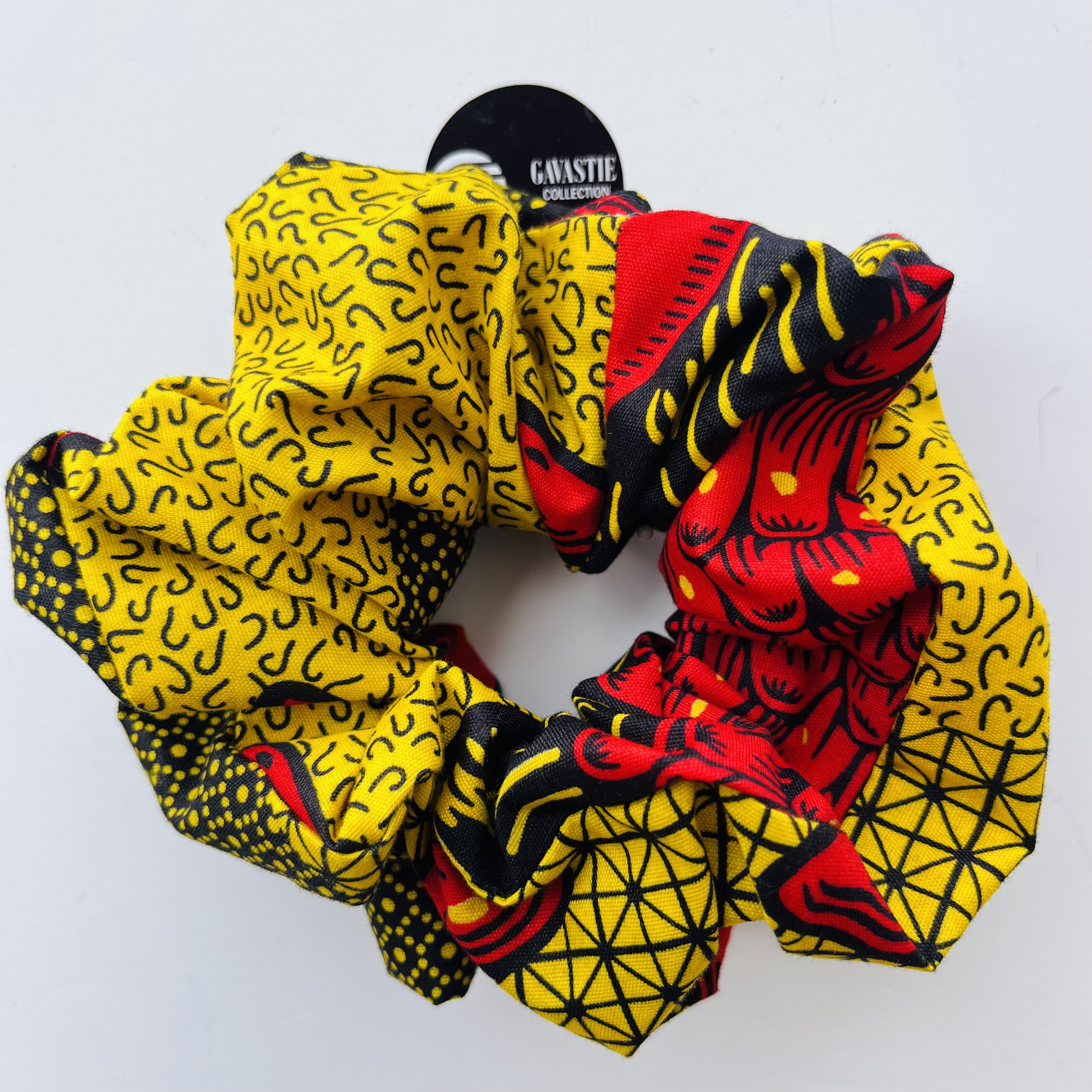 Scrunchie Jumbo XL Muchero Red Yellow Black African Print colourful