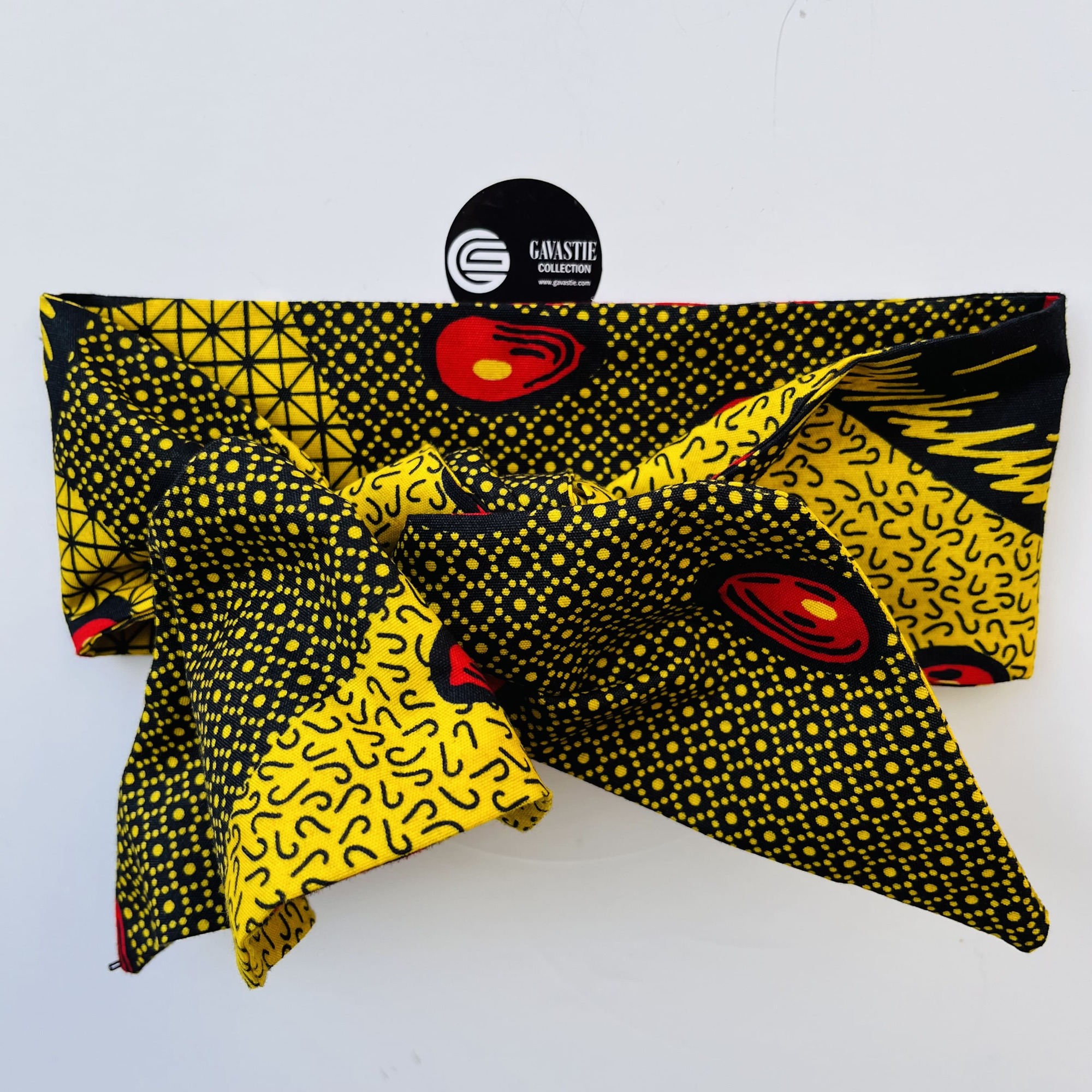 Muchero Wired Twist & Go Headband African Print Ankara Red Yellow Black Colourful Boho - Image 3
