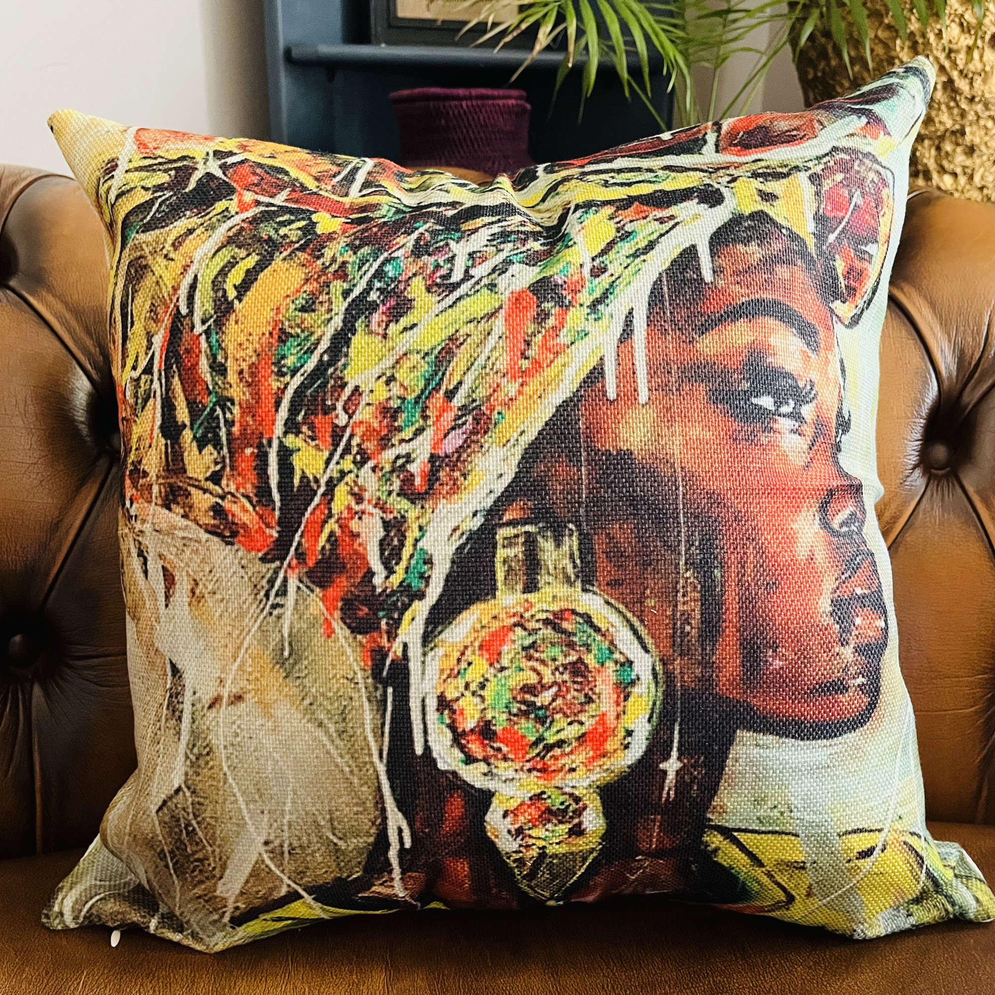 Nakai African Pattern Watercolour Colourful Boho Ethnic Tribal  Cushion - Image 5