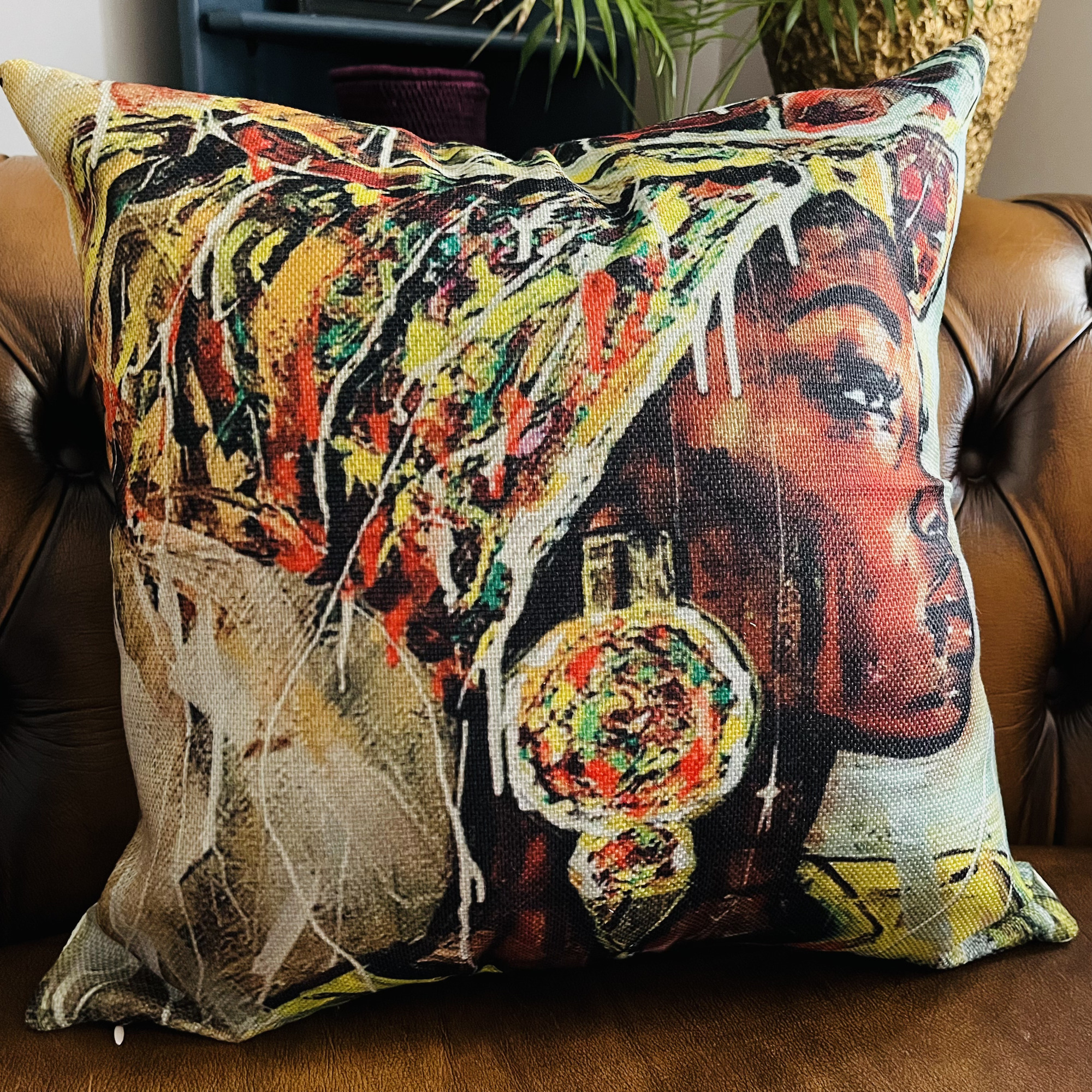Nakai African Pattern Watercolour Colourful Boho Ethnic Tribal  Cushion - Image 4