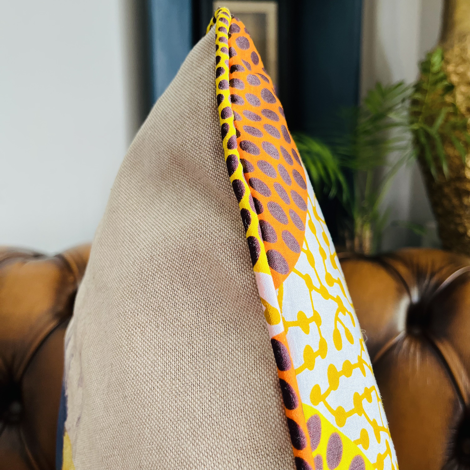 Nyuchi Bee on African Print Nsu Bura Ankara Tribal Ethnic Colourful Cushion - Image 8