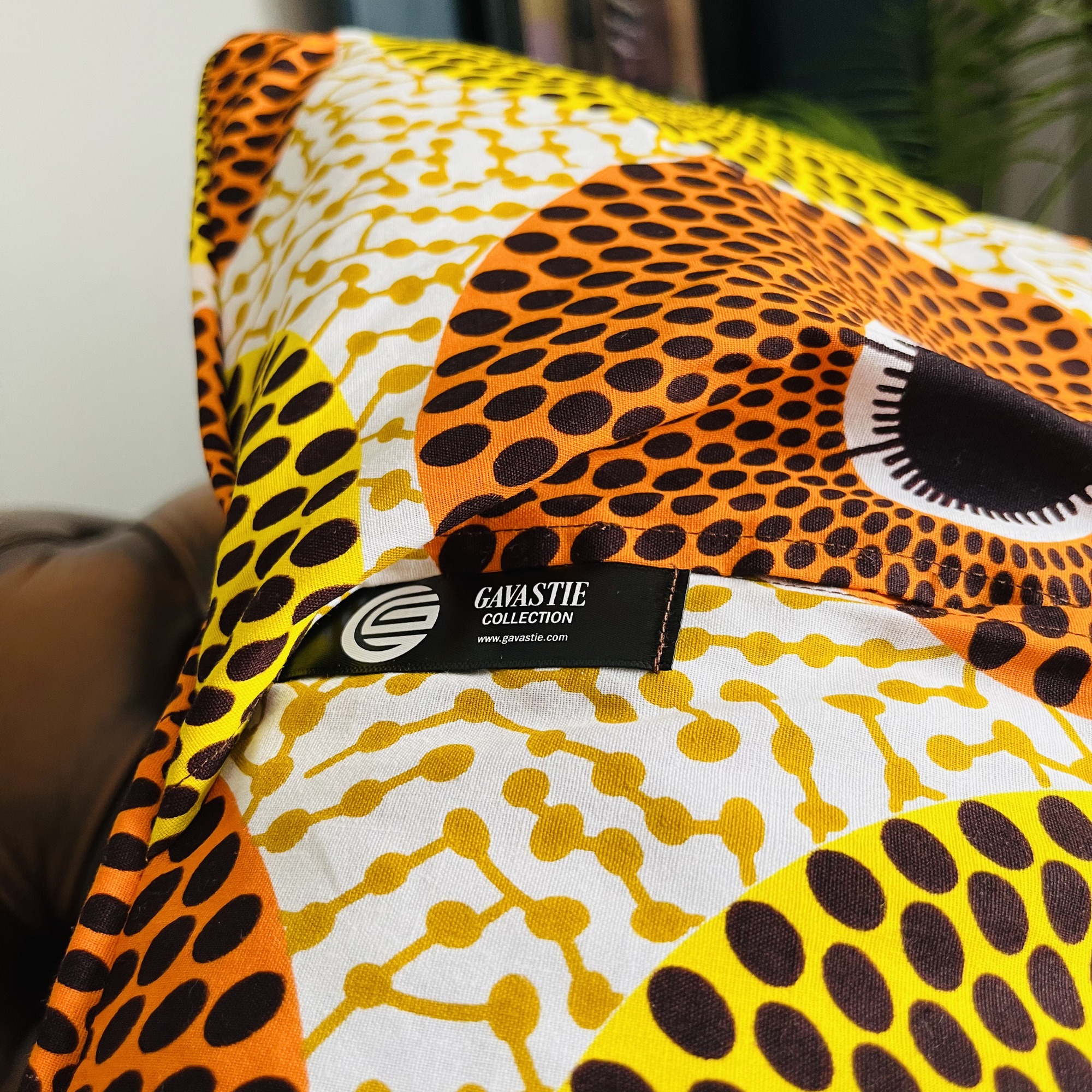 Nyuchi Bee on African Print Nsu Bura Ankara Tribal Ethnic Colourful Cushion - Image 6