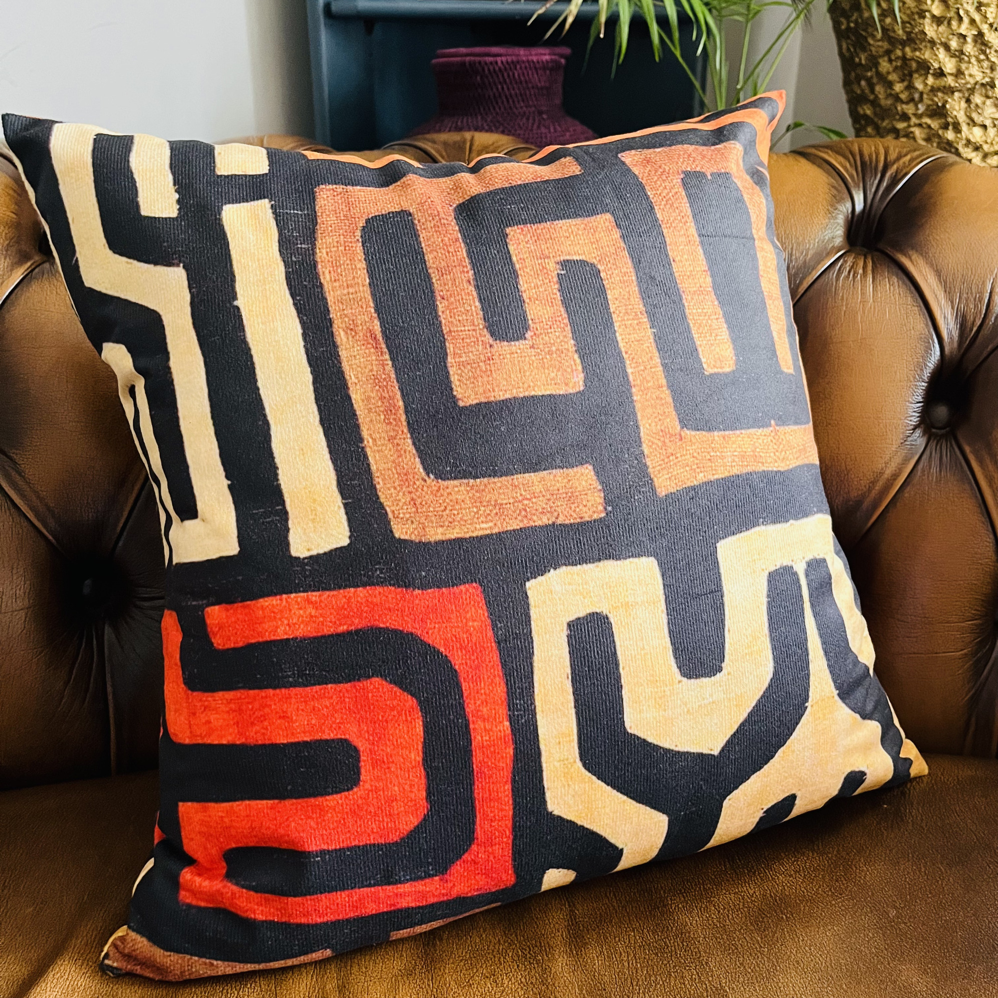 Piri African Mudcloth Bogolan Inspired Print Cushion - Image 4