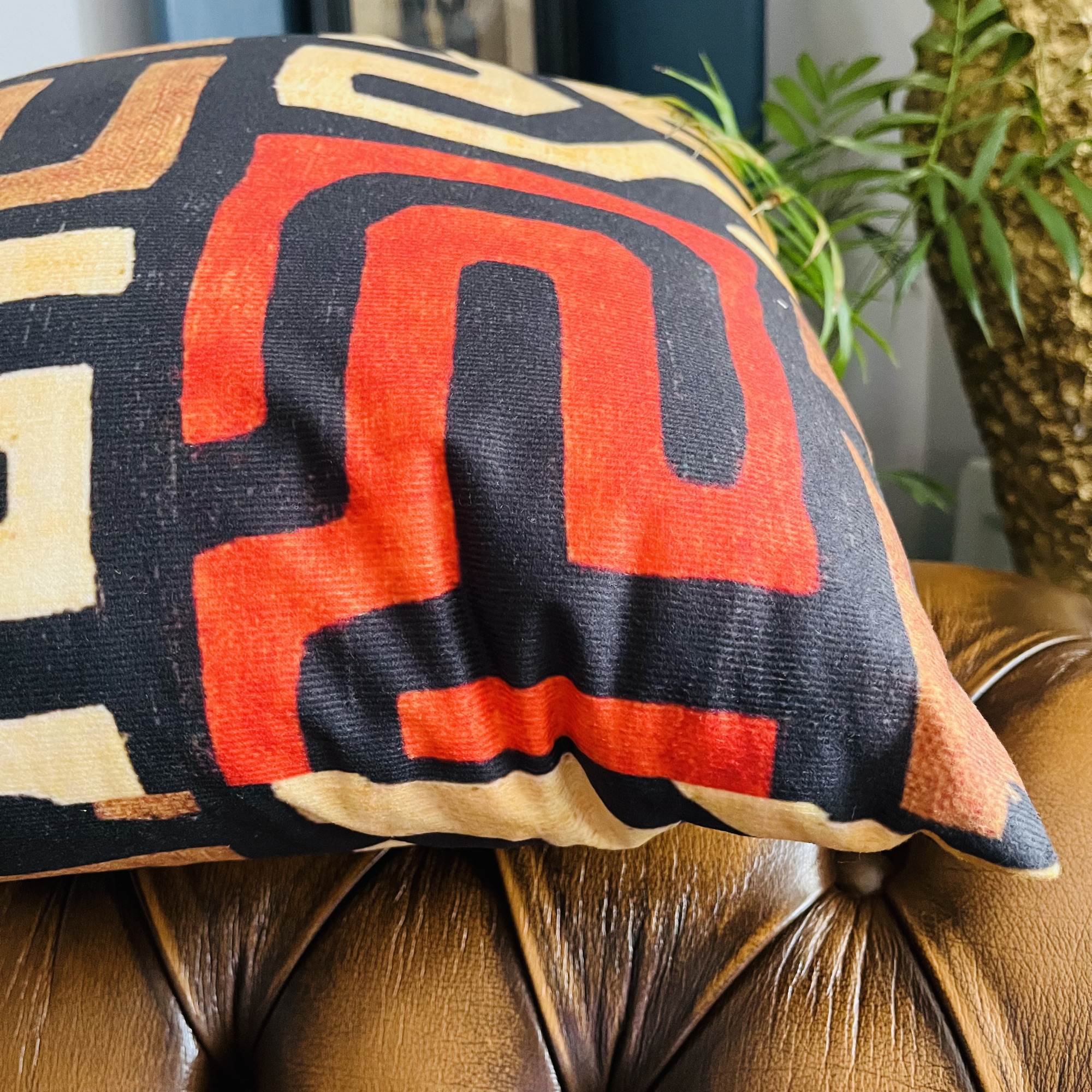 Piri African Mudcloth Bogolan Inspired Print Cushion - Image 3