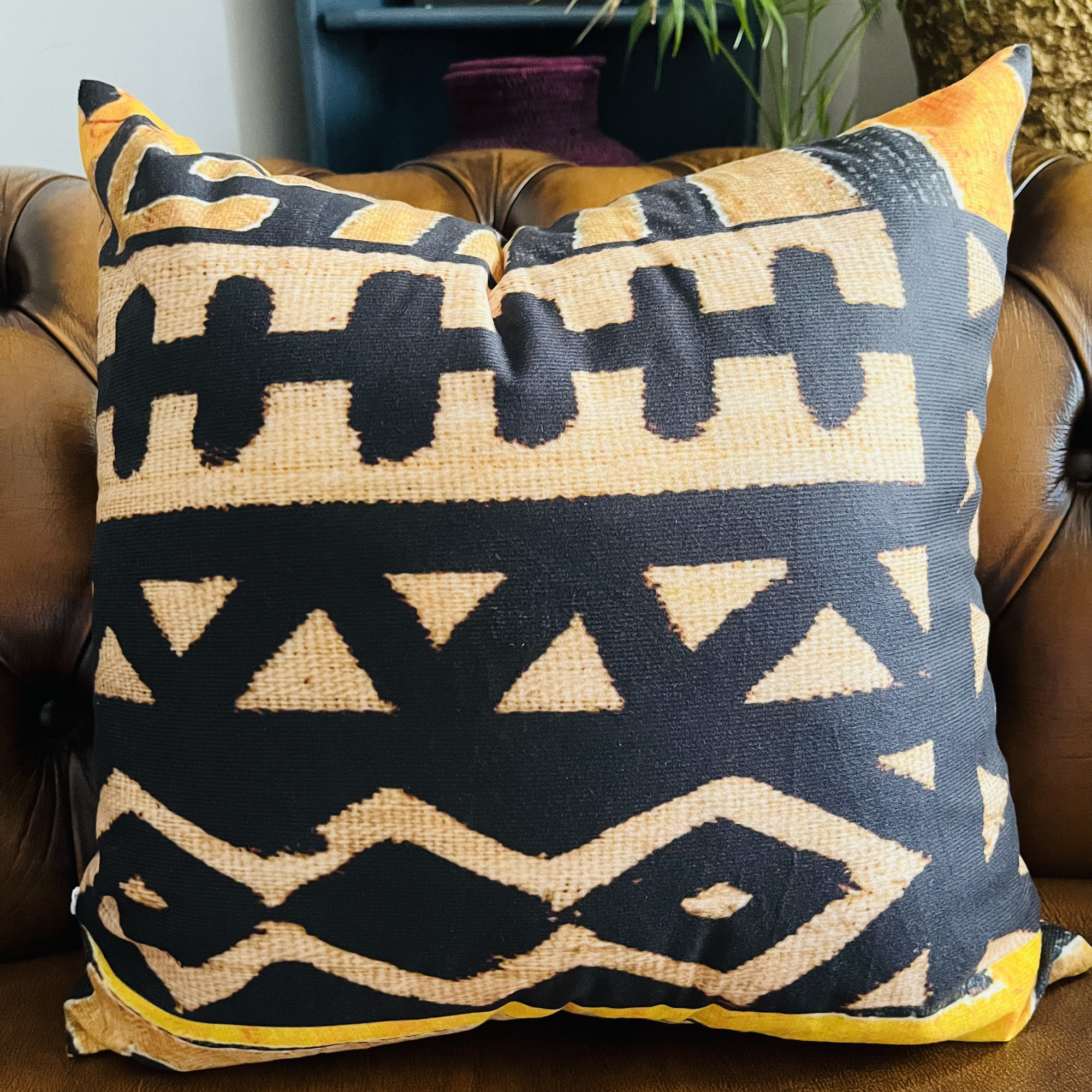 Potsi African Mudcloth Bogolan Inspired Print Cushion - Image 3