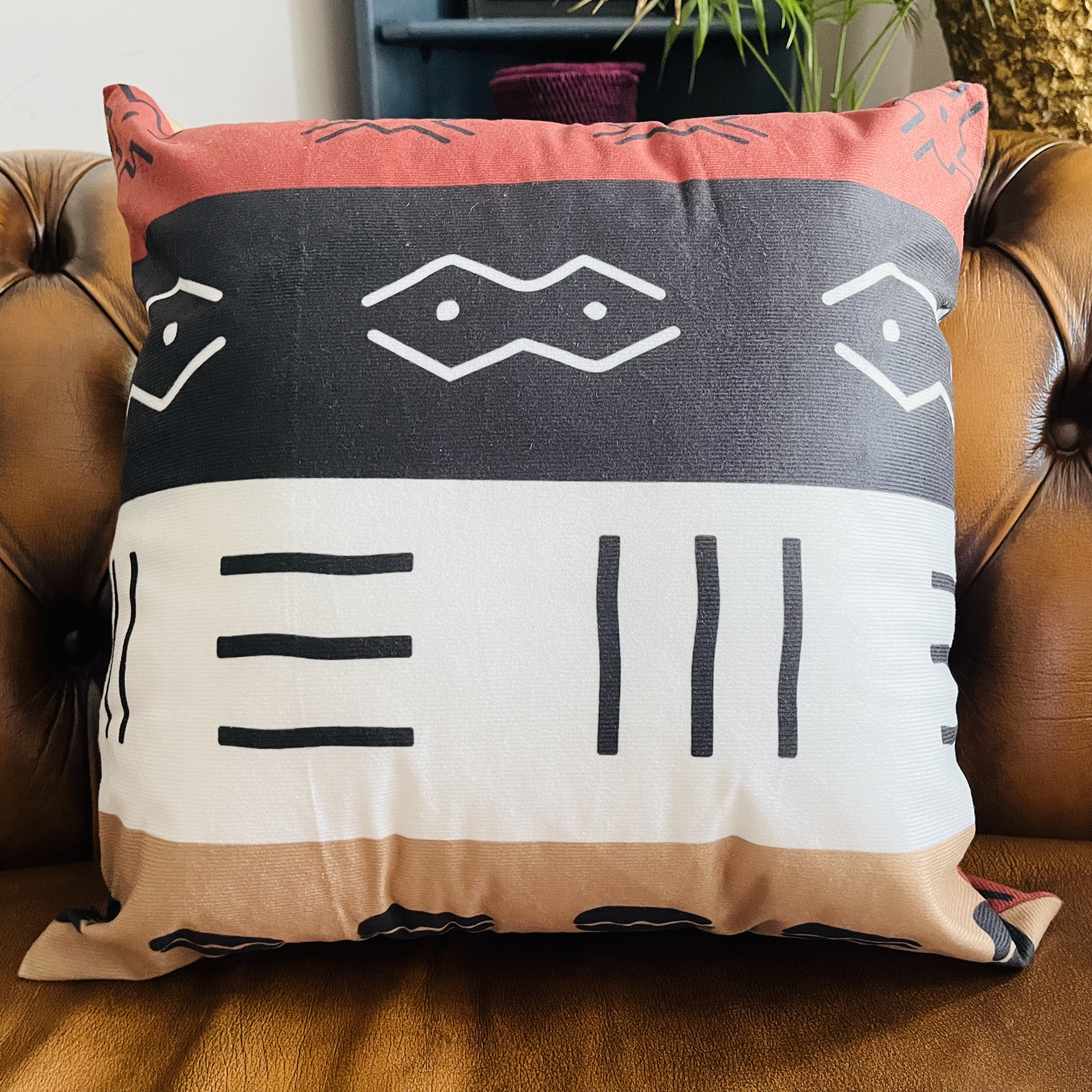 Tatu African Mudcloth Bogolan Inspired Print Cushion - Image 6