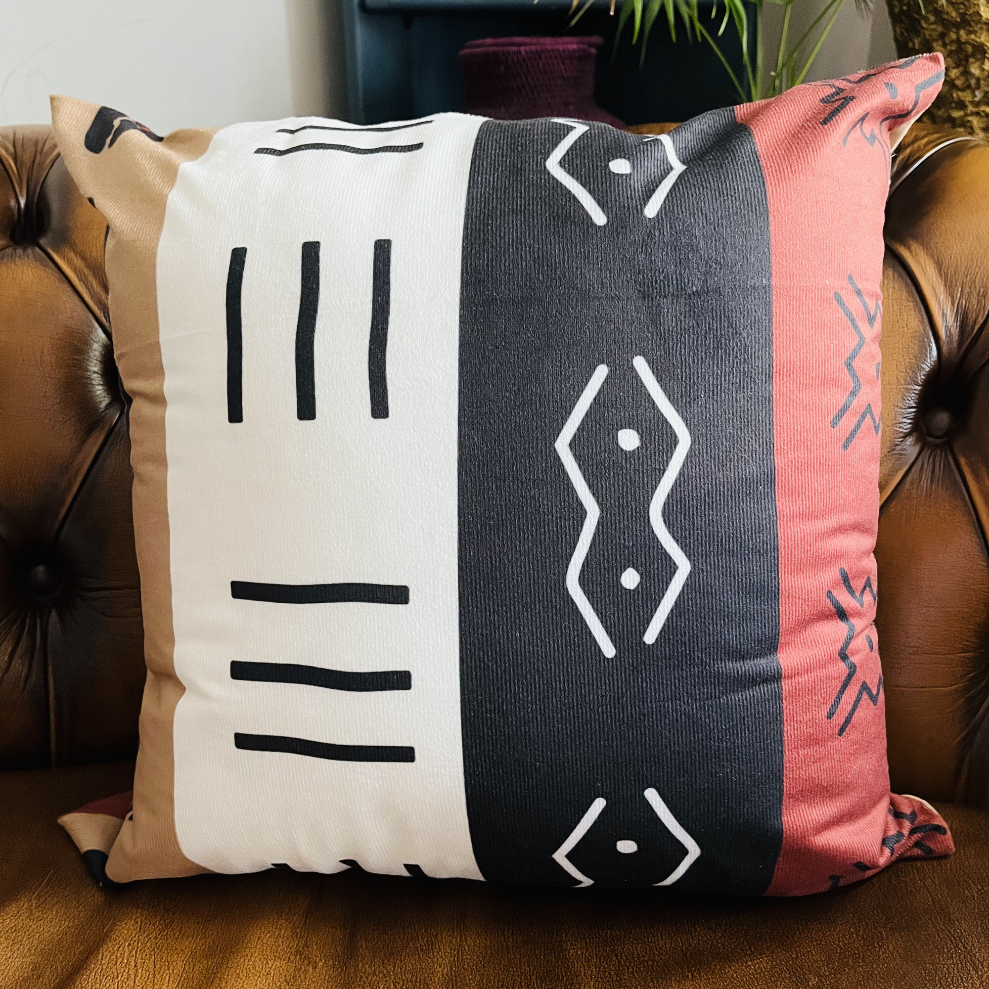 Tatu African Mudcloth Bogolan Inspired Print Cushion - Image 5