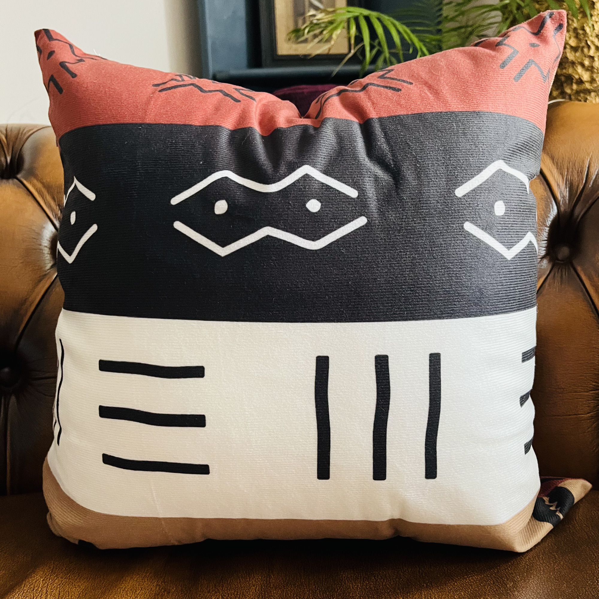 Tatu African Mudcloth Bogolan Inspired Print Cushion - Image 4
